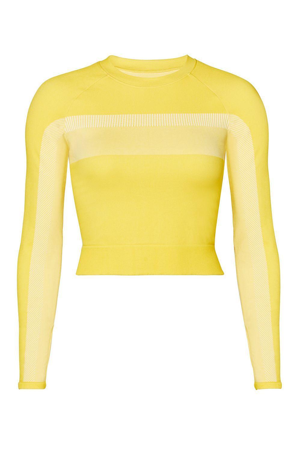 Fabletics Tory Cropped Seamless Long-Sleeve Top Womens yellow Size Xxs/Xs Product Image