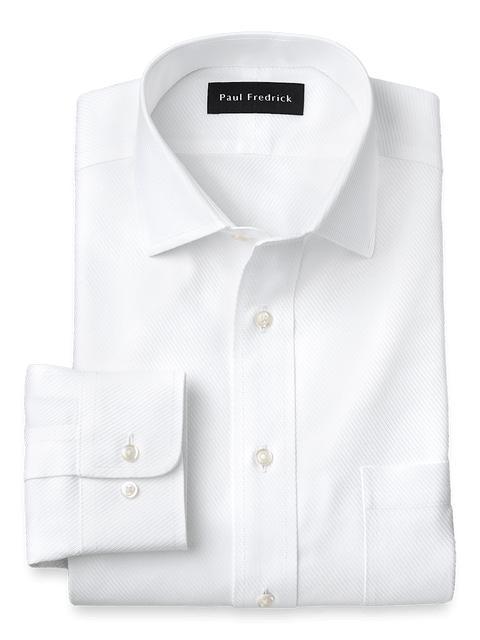 Non-Iron Cotton Twill Spread Collar Dress Shirt - White Product Image