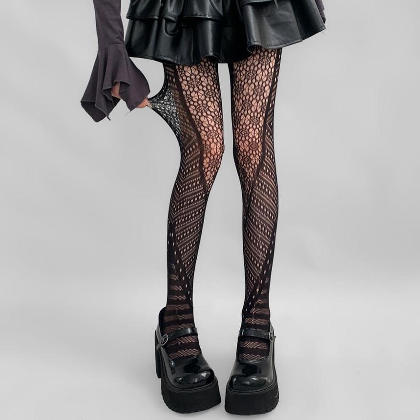 Plain Perforated Tights Product Image