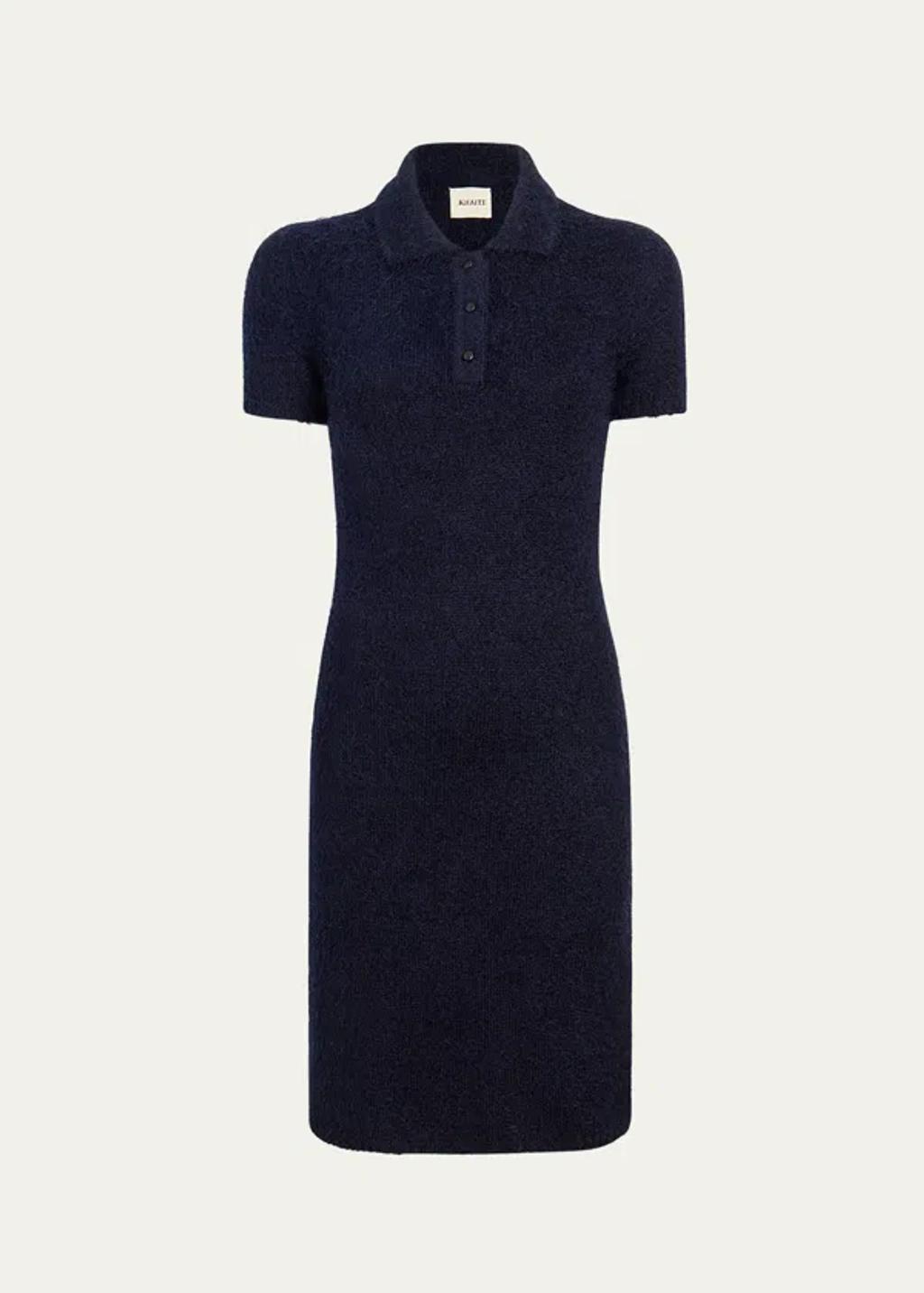 KHAITE Graciela Cashmere-blend Knit Mini Dress In Navy Product Image