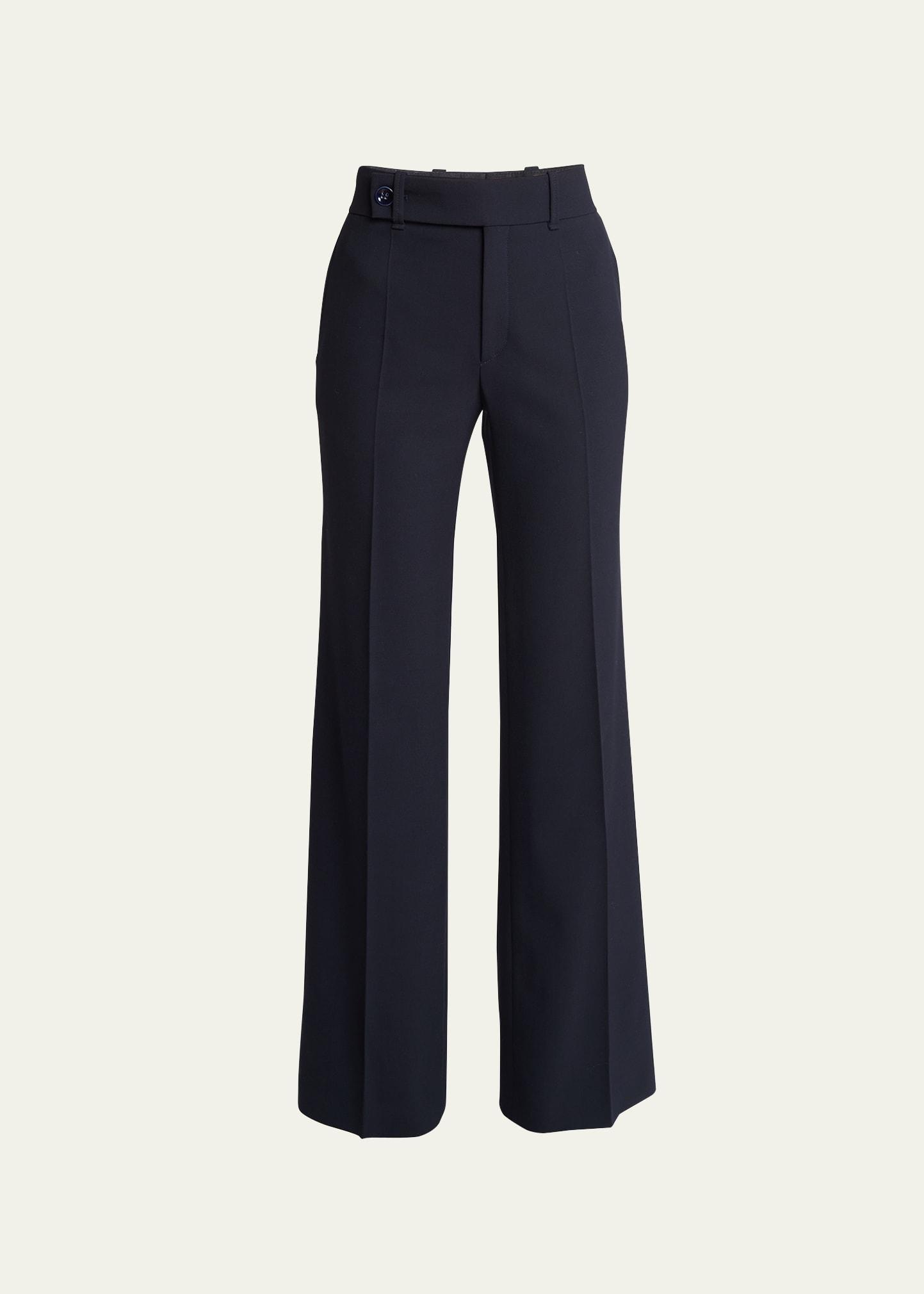 Wide-Leg Stretch Wool Trousers Product Image