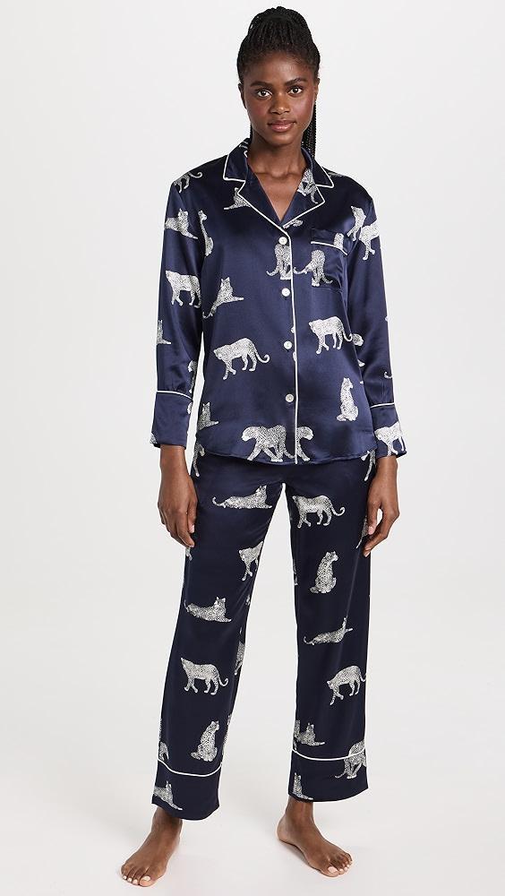 Petite Plume Silk Panther de Nuit PJ Set | Shopbop Product Image