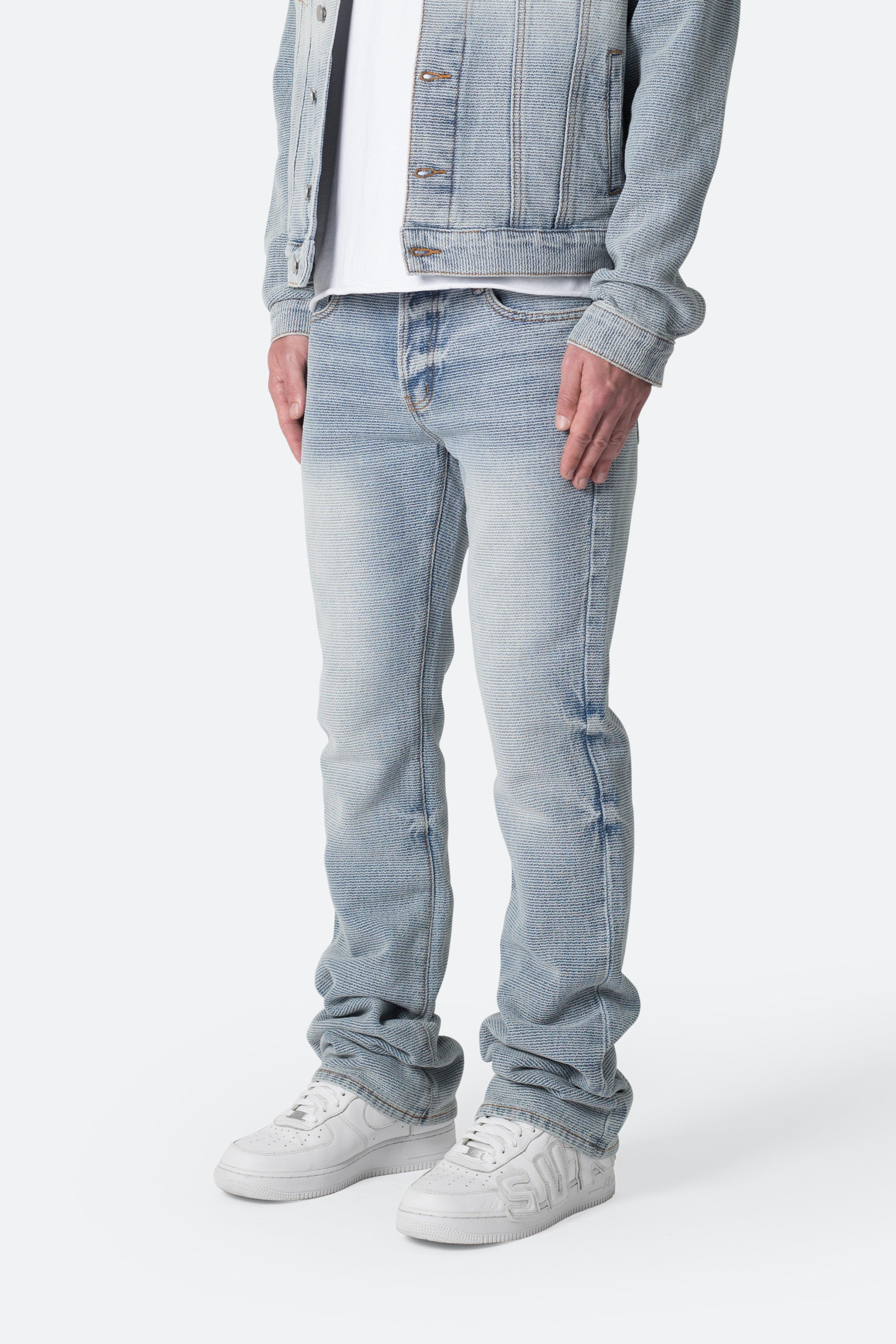 B575 Western Crosshatch Flare Denim - Blue Product Image