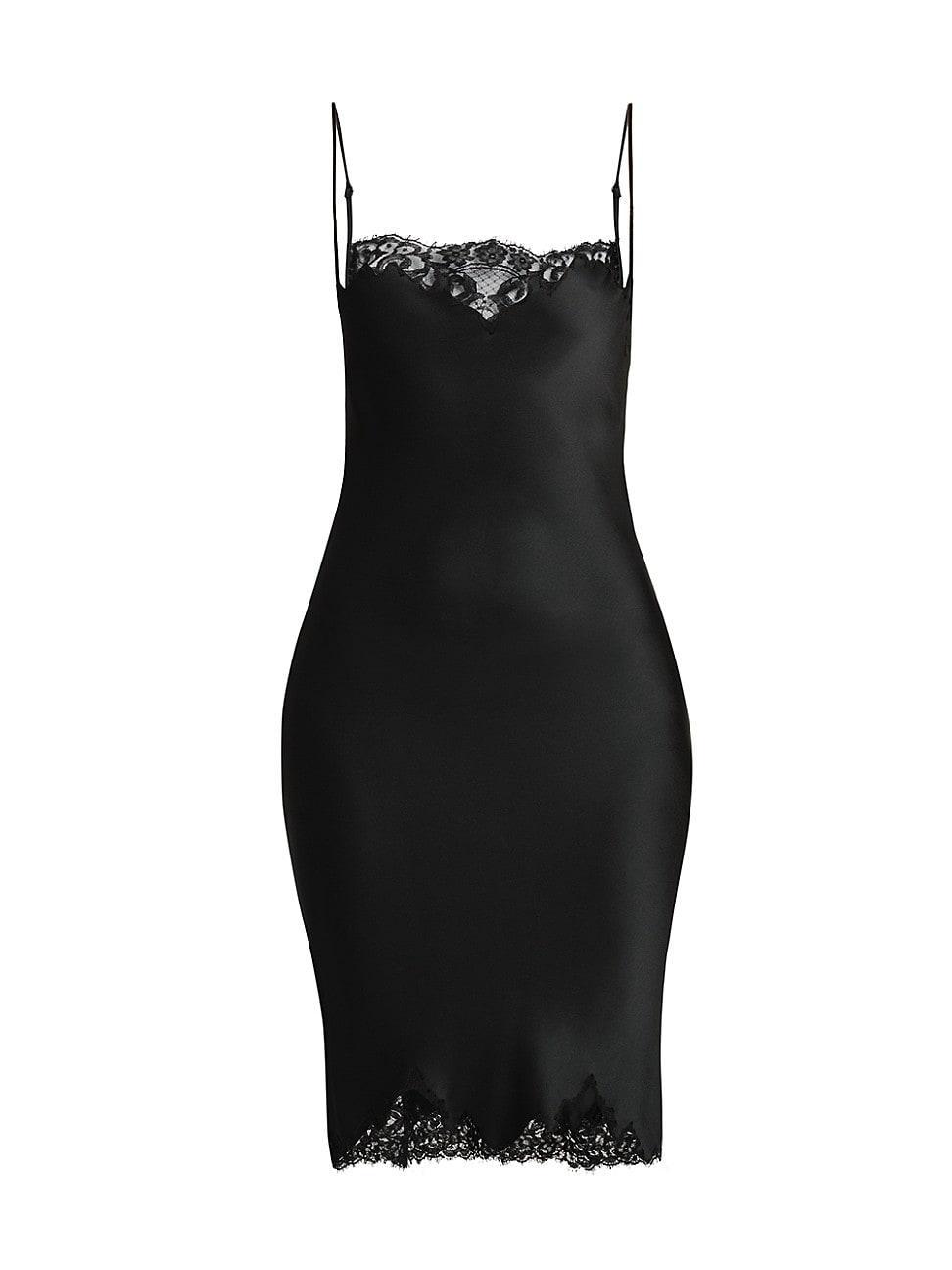 Stella McCartney Iconic Lace Trim Double Face Satin Dress Product Image