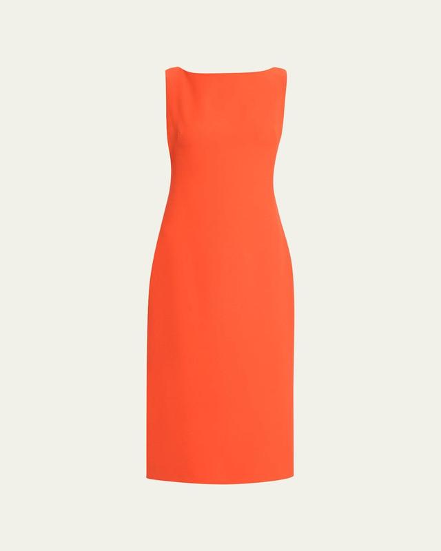 Sable Crepe Sheath Midi Dress Product Image