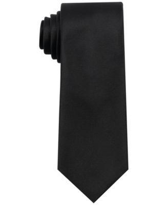 Calabrum Mens Slim Solid Black Tie Product Image