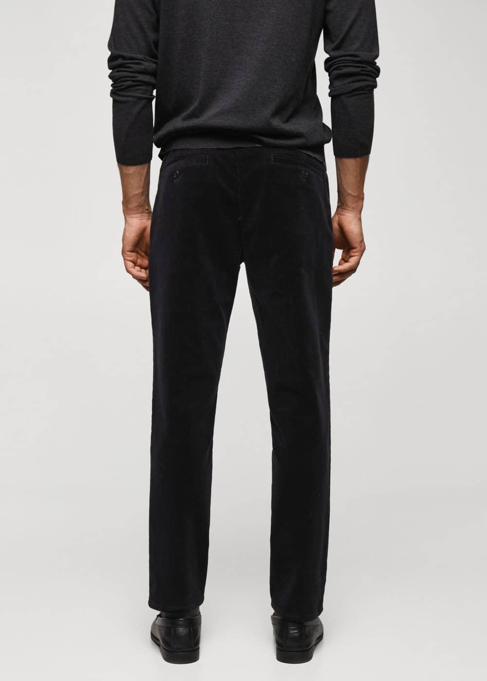 MANGO MAN - Corduroy slim fit crop pants blackMen Product Image