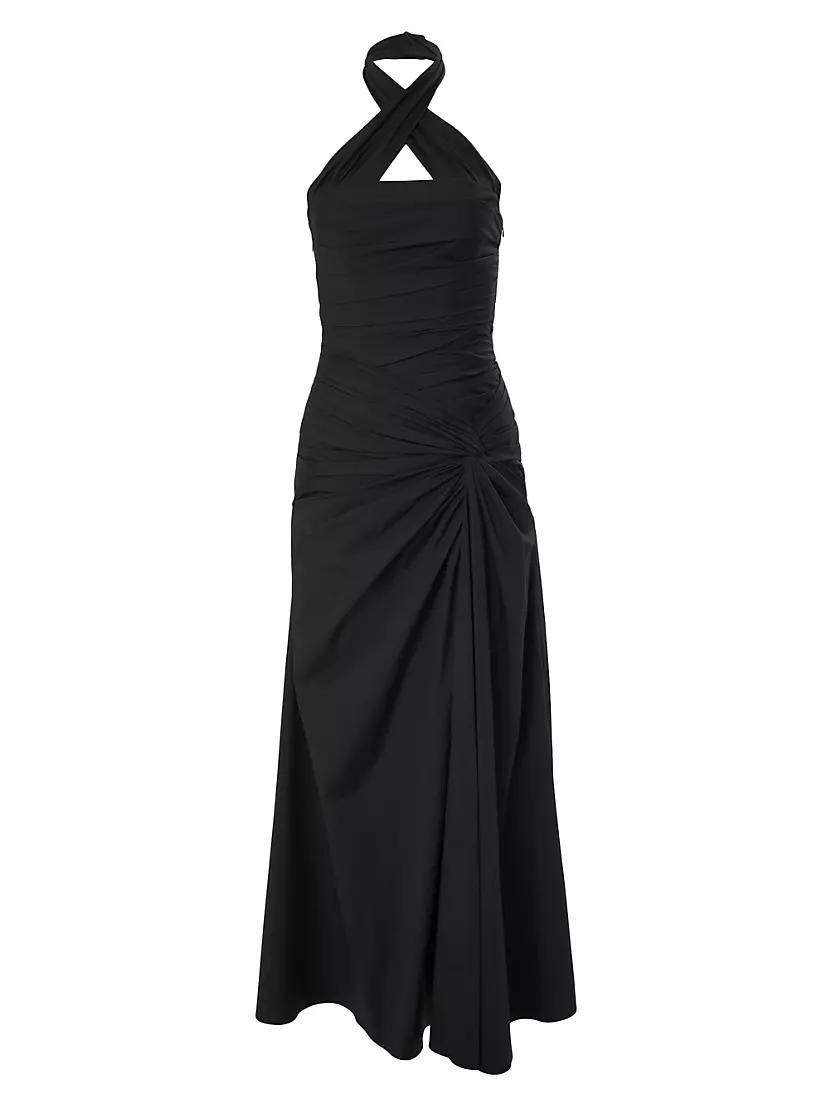 Knotted Cotton-Blend Halter Gown Product Image