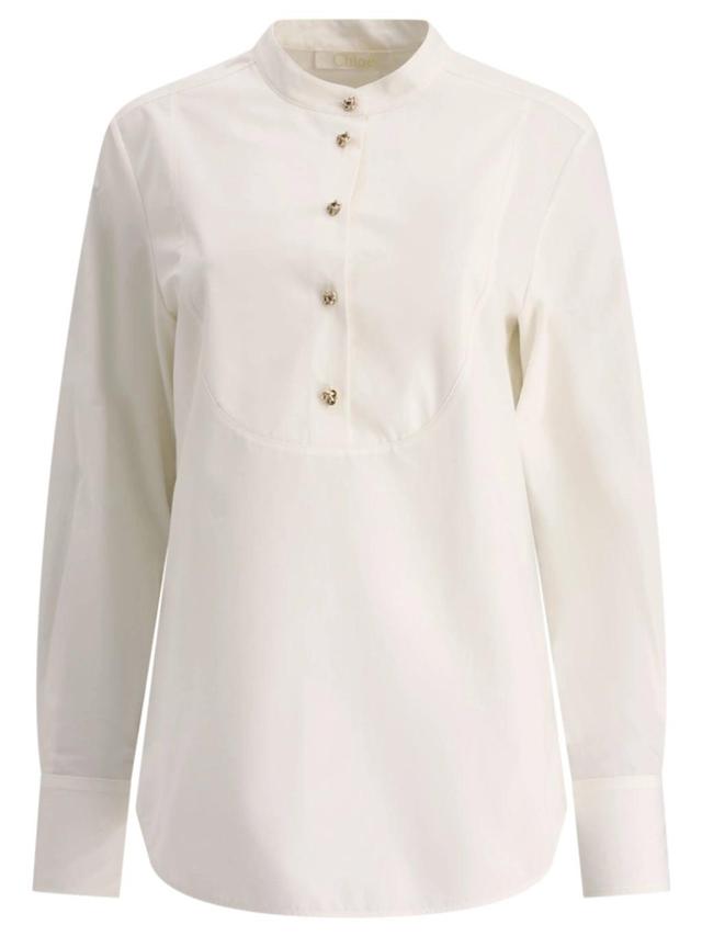 Women's Beige Tuxedo Shirt For Ss24 Product Image