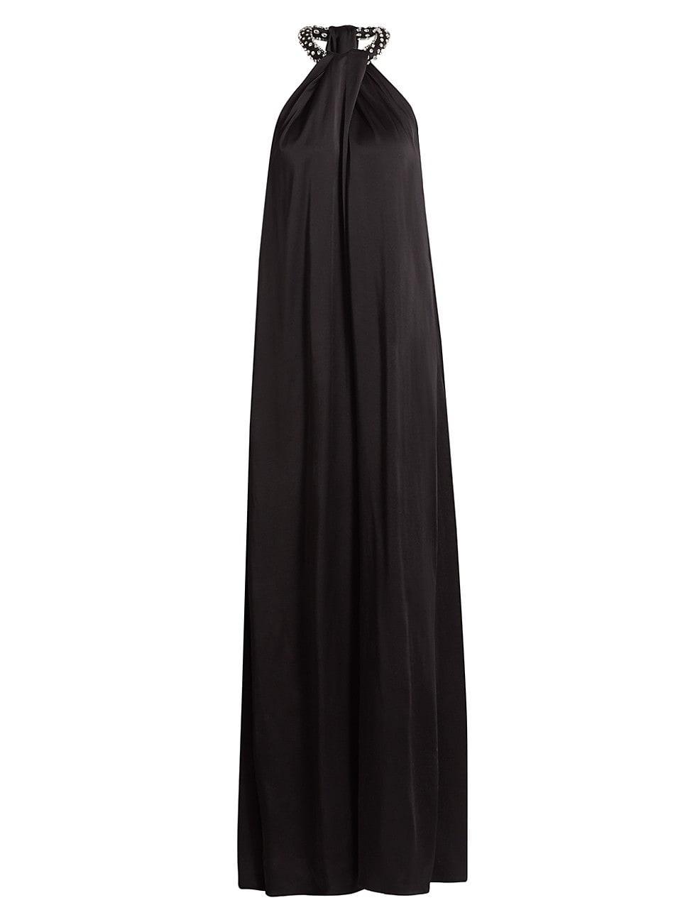 Womens Halterneck Satin Gown Product Image