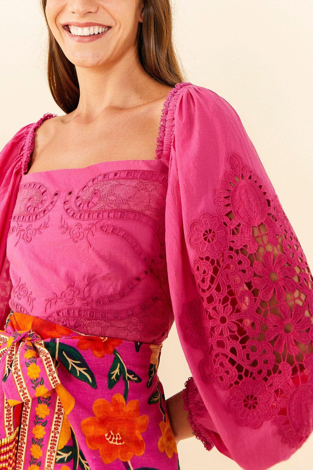 Pink Lace Blouse Product Image