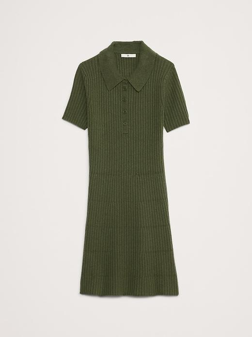 Ribbed Polo Sweater Dress Product Image