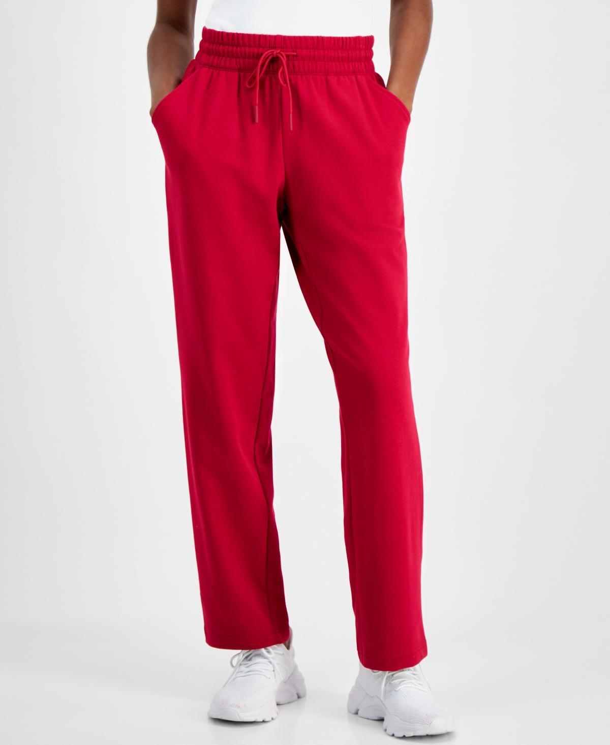 Id Ideology Womens High-Rise Straight-leg Fleece Sweatpants, Created for Macys Product Image