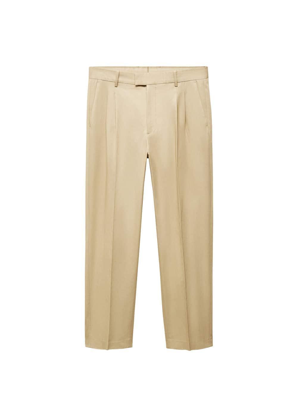 MANGO MAN - Regular-fit suit pants with pleats beigeMen Product Image