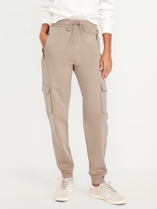 High-Waisted Dynamic Fleece Cargo Joggers Product Image