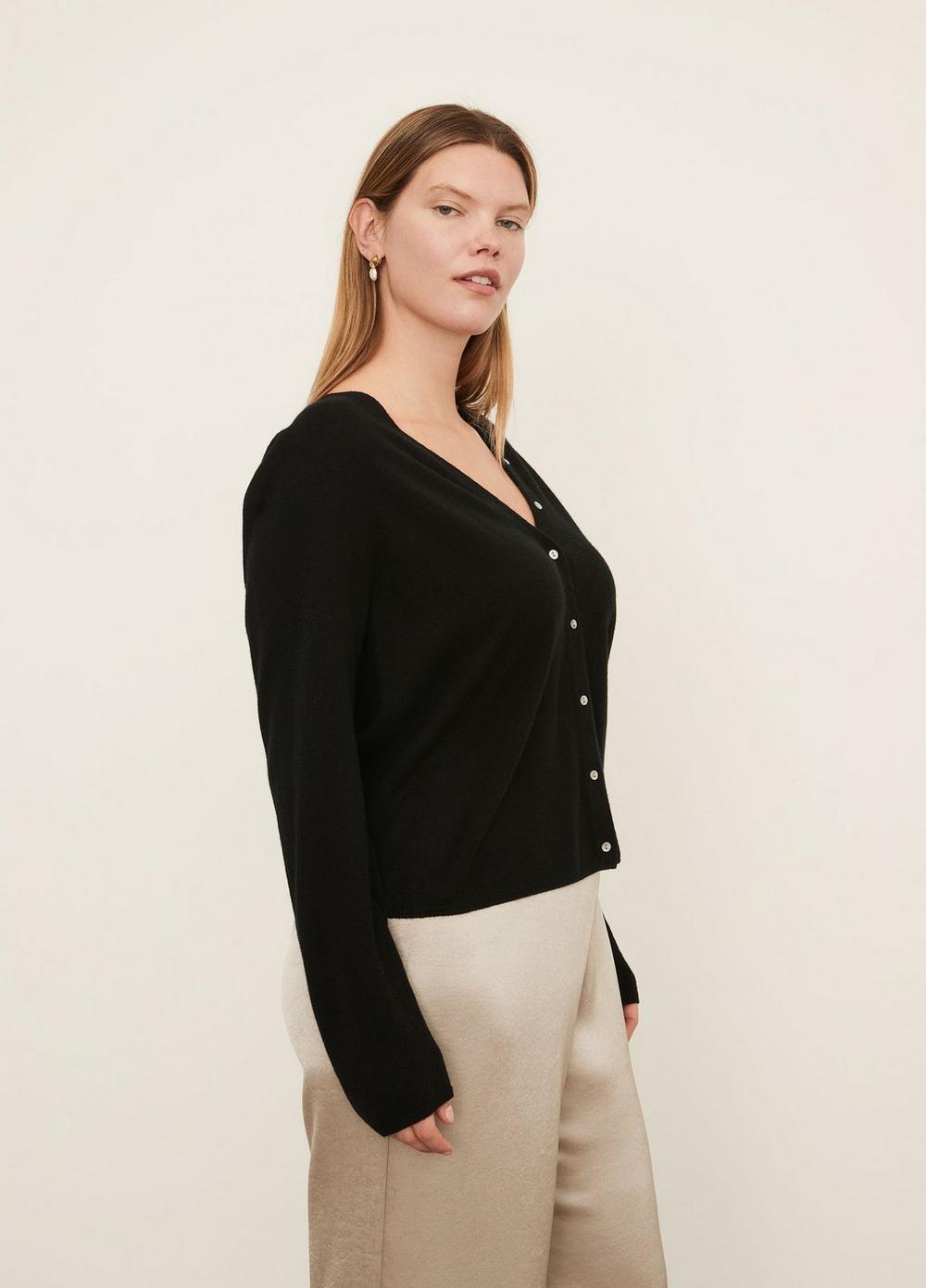 Cashmere Shell Button Cardigan Product Image