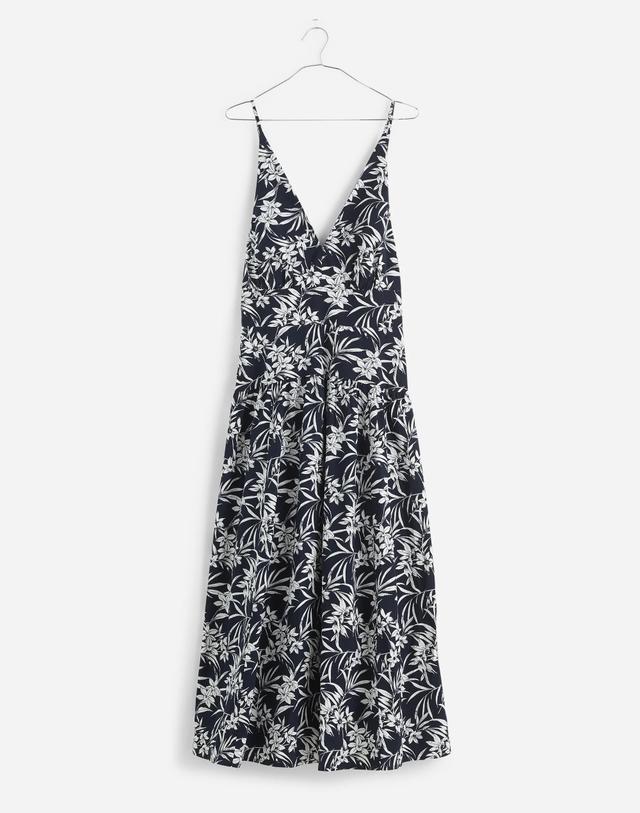 Smocked Halter Midi Dress in Floral Signature Poplin Product Image