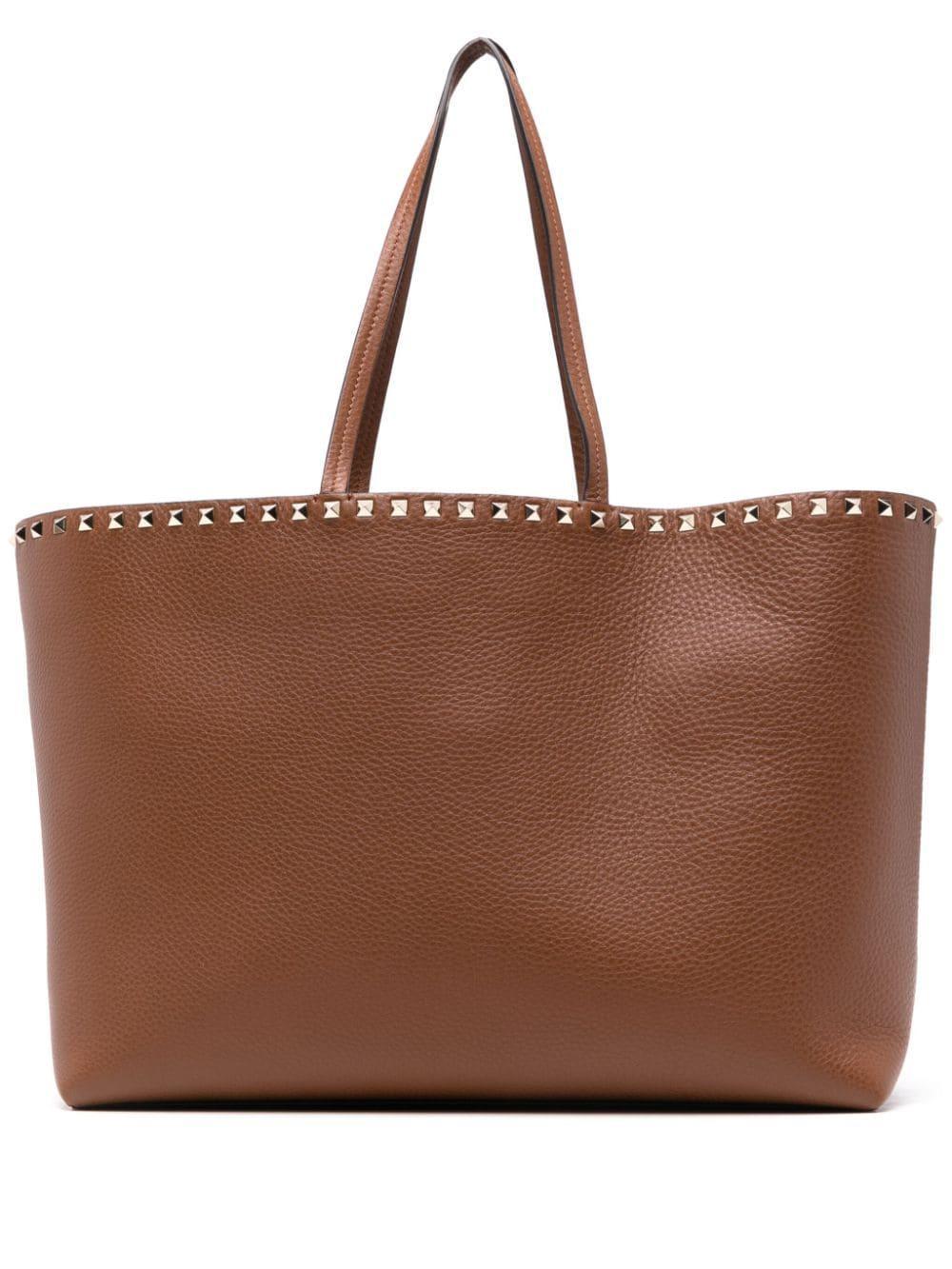 Rockstud Tote Bag In Tobacco Product Image