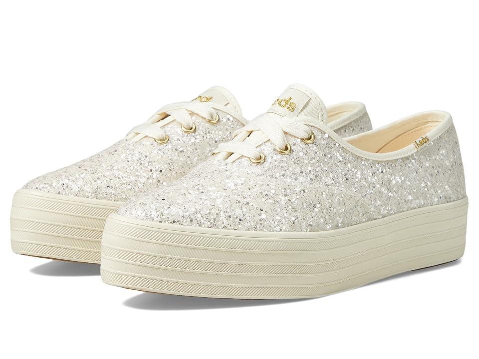 Keds Point Lace Up (Cream Glitter) Women's Shoes Product Image