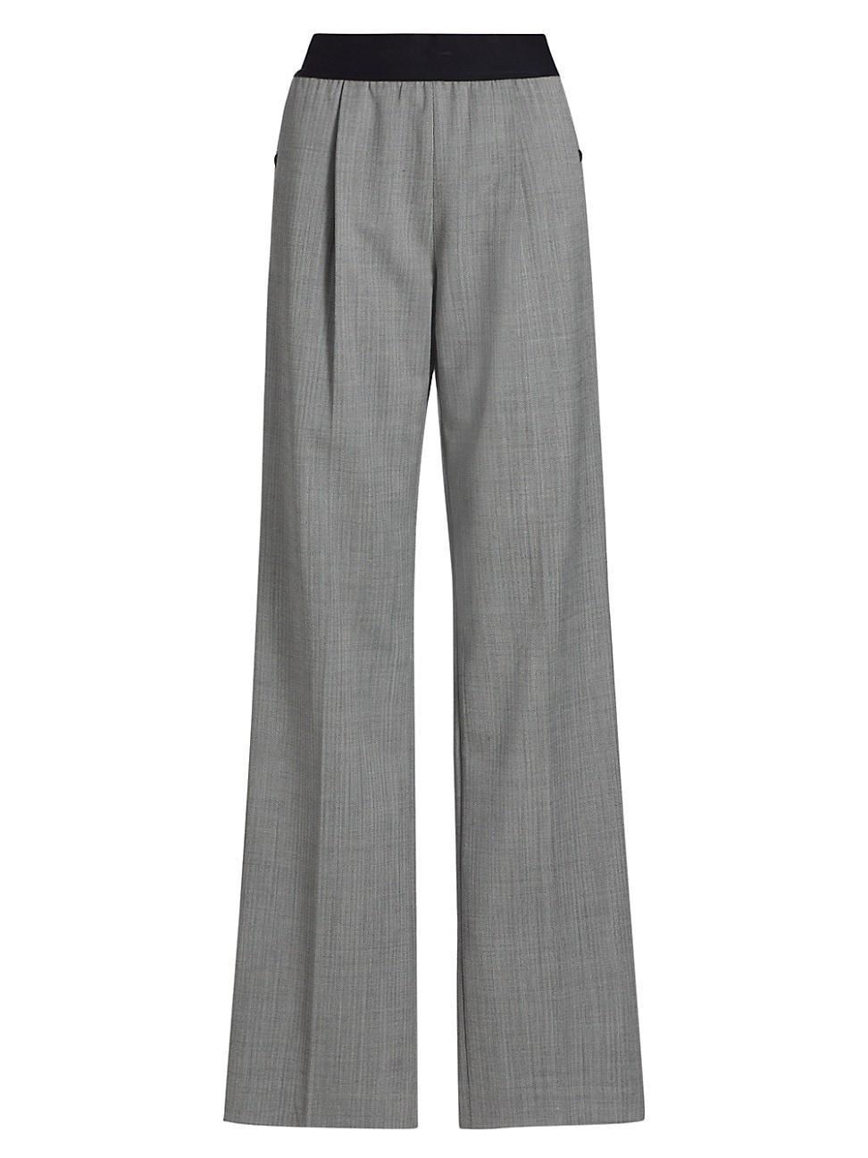 Womens Wool-Blend Pull-On Suiting Trousers product image