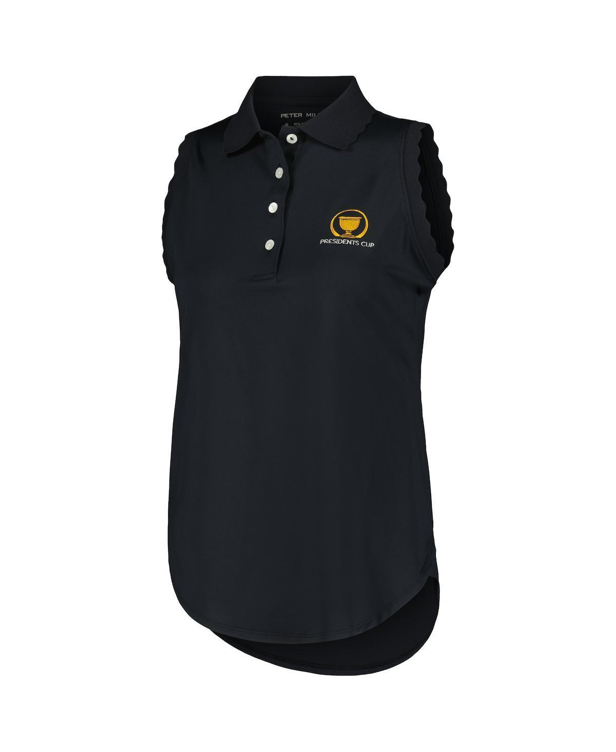 Peter Millar Womens Black Presidents Cup Opal Sleeveless Stretch Jersey Polo Product Image