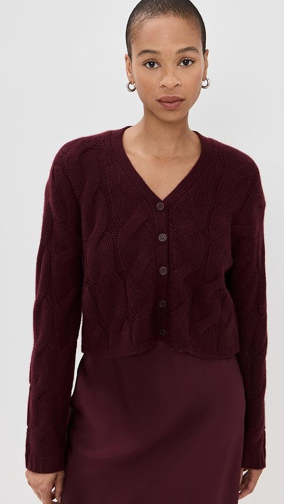 Sablyn V Neck Cropped Cable Cardigan | Shopbop Product Image