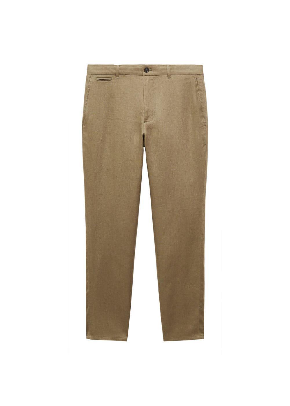 MANGO MAN - Slim-fit 100% linen pants khakiMen Product Image