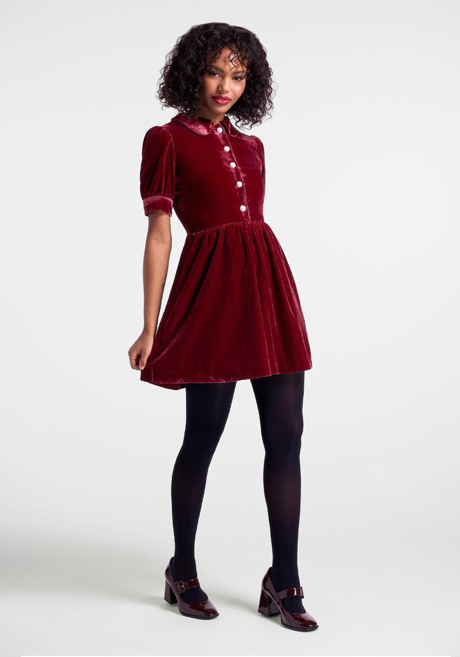 Such A Stunner Velvet Shirt Dress Product Image