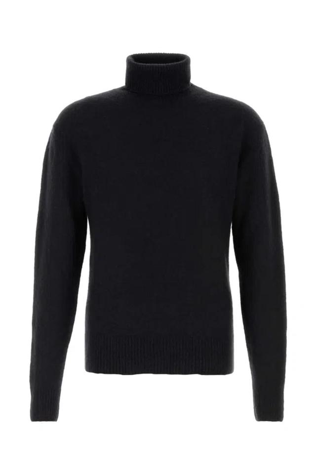 Black Cashmere Blend Sweater Product Image