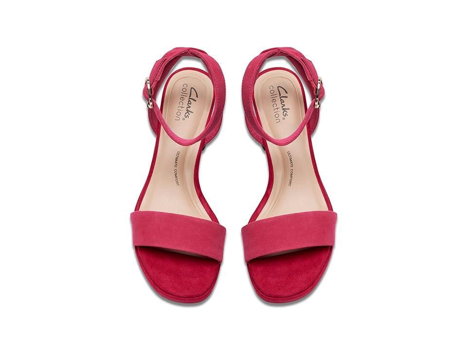 Clarks AmbyrLyn Bay (Fuchsia Suede) Women's Sandals Product Image