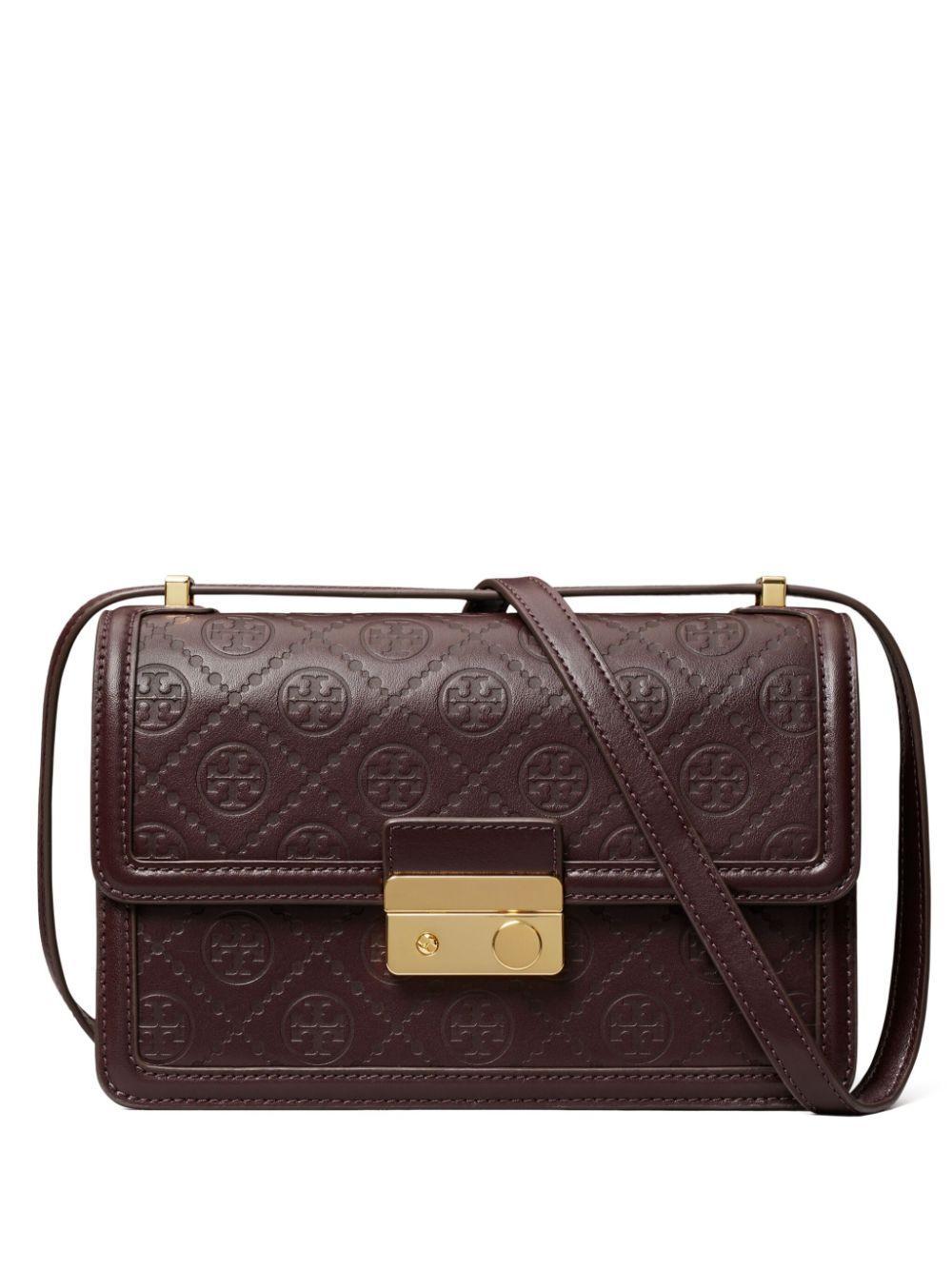 TORY BURCH T Monogram Debossed Convertible Shoulder Bag In Red Product Image