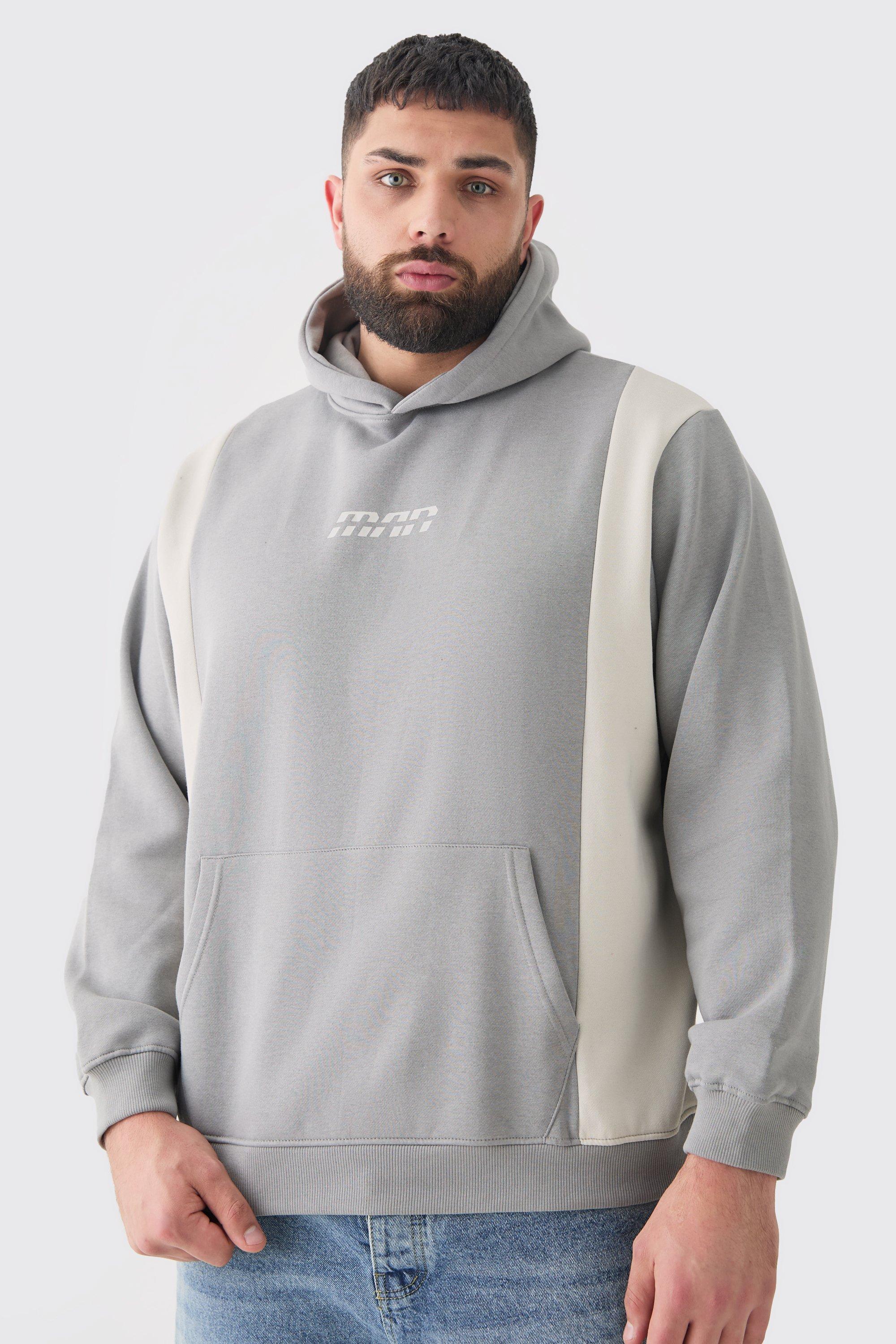 Plus Core Colour Block Hoodie | boohooMAN USA product image