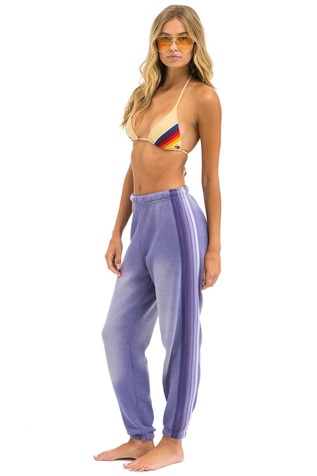 5 STRIPE SWEATPANTS - FADED GRAPE Female Product Image