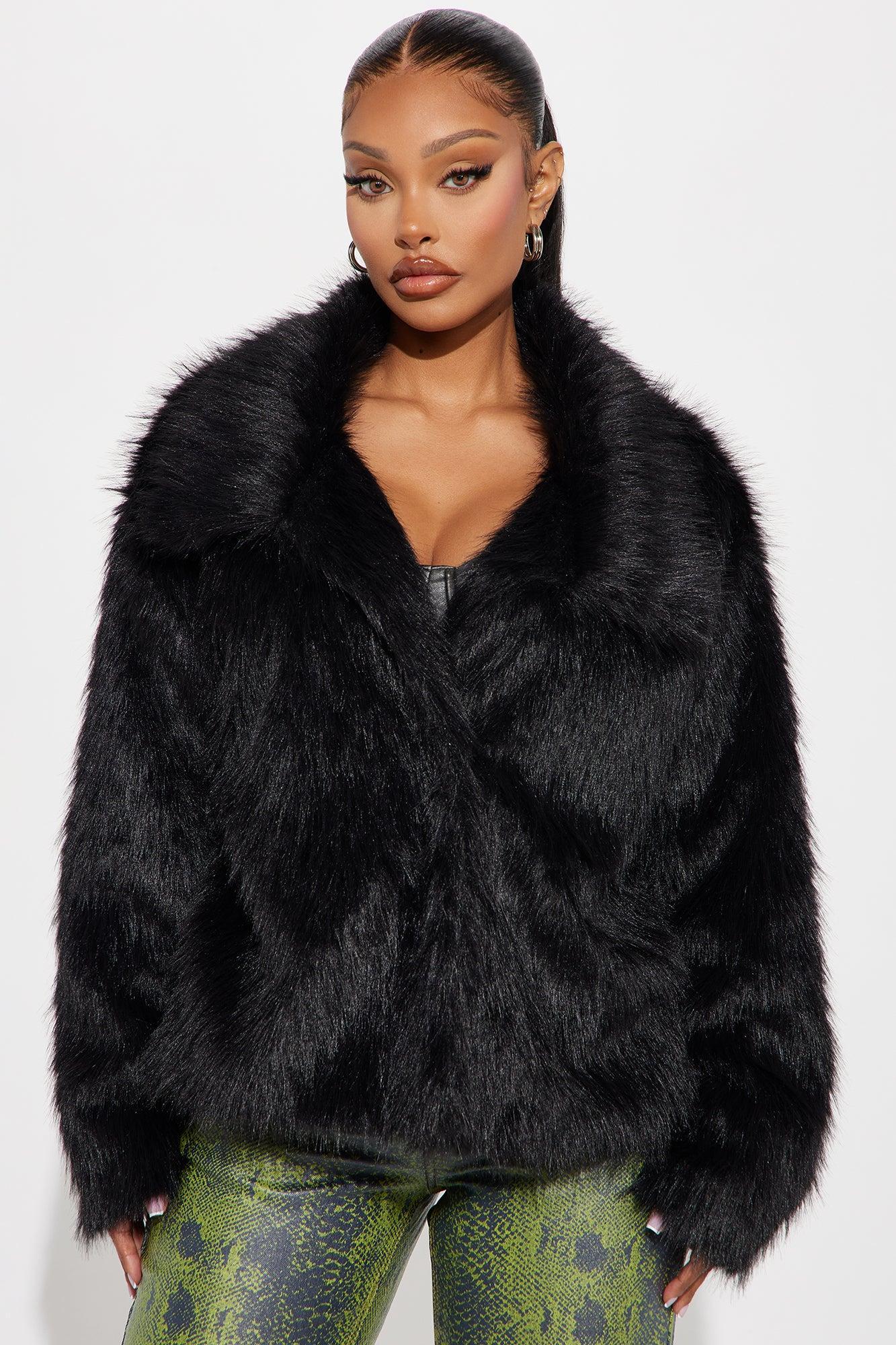 Bailey Faux Fur Coat - Black Product Image