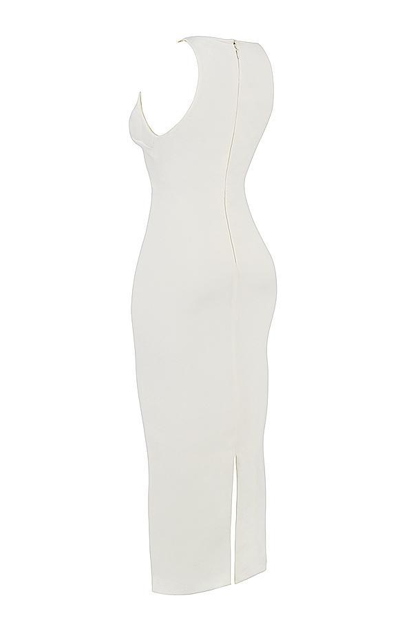 Eleanora Ivory Plunge Maxi Dress Product Image