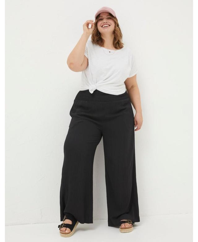 FatFace Womens Shirred Wide Leg Palazzo Trousers Product Image