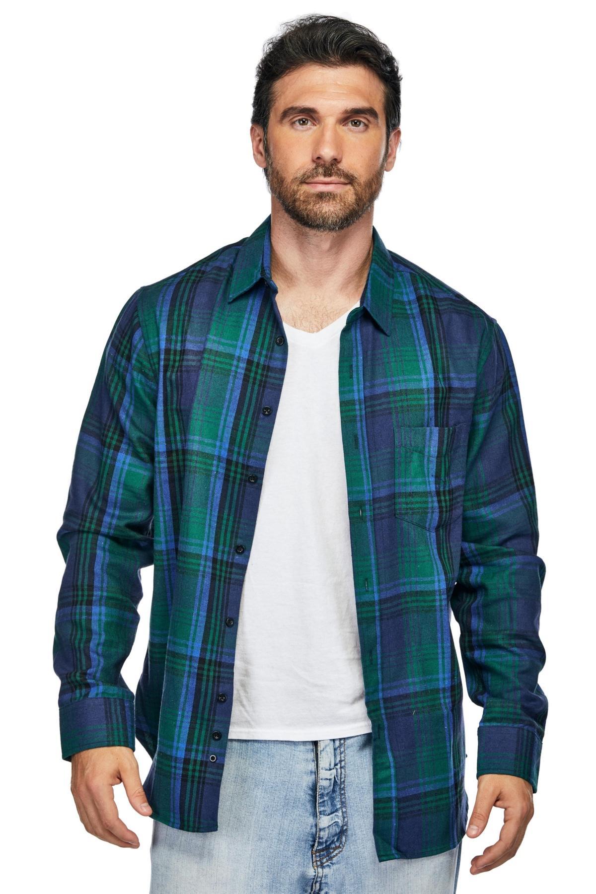 Braveman Mens Button Down Classic Fit Flannel Shirt Product Image