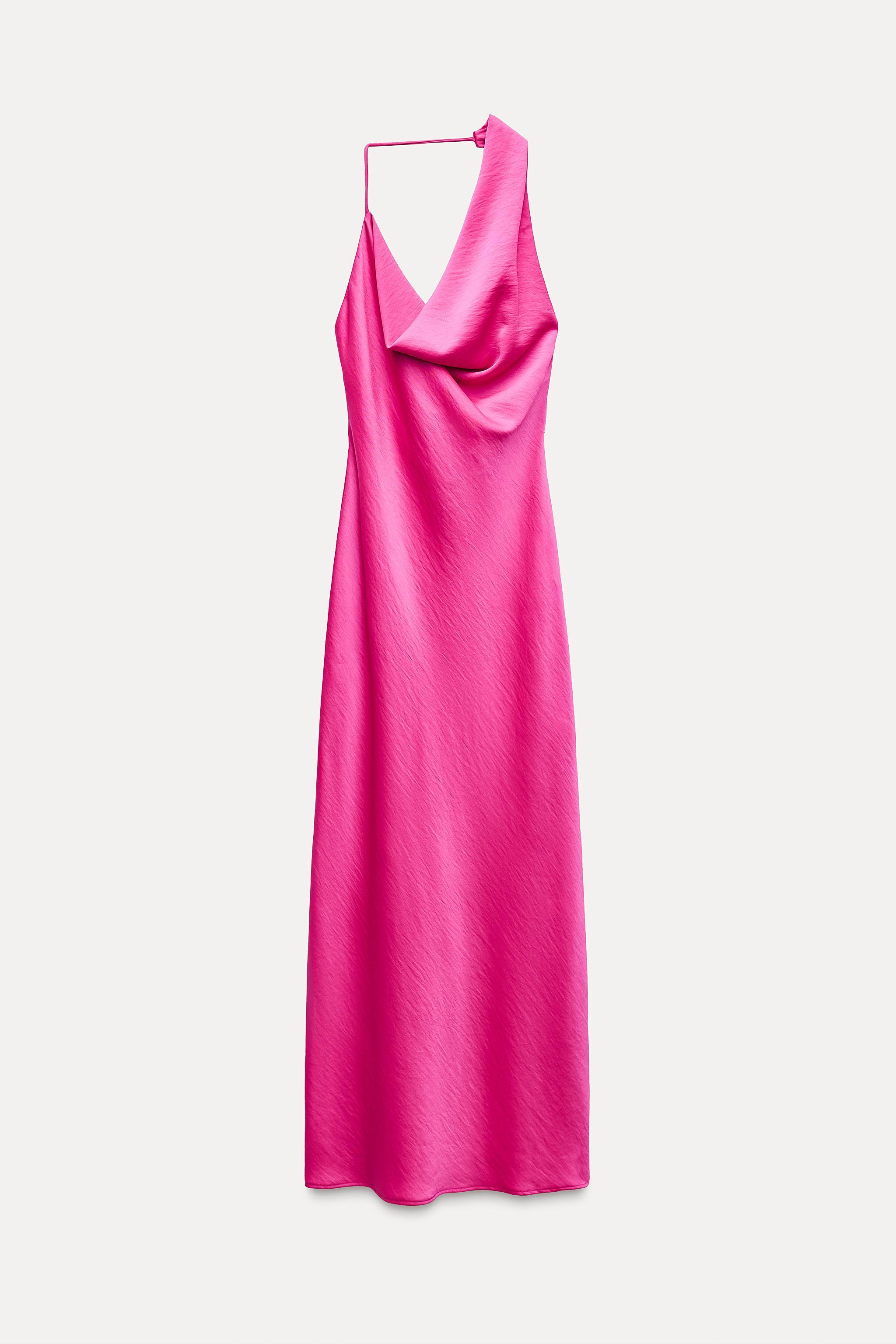 SATIN EFFECT ASYMMETRIC DRESS Product Image