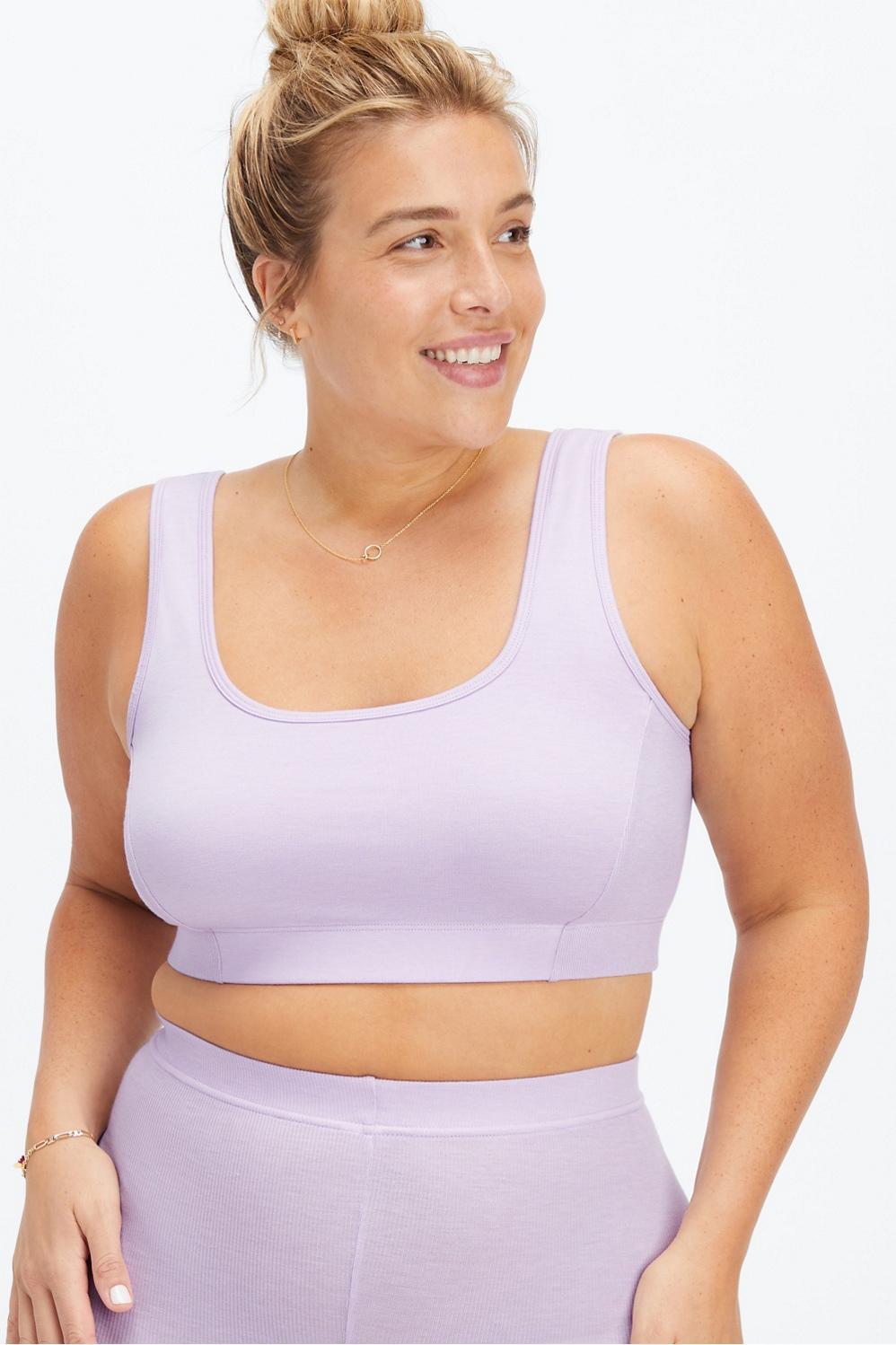 Fabletics RestoreKnit Scoop Back Bralette Womens purple Size XS Product Image