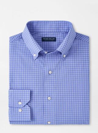 Peter Millar Mens Cheviot Performance Poplin Sport Shirt | Color: Elixir | Size: S Product Image