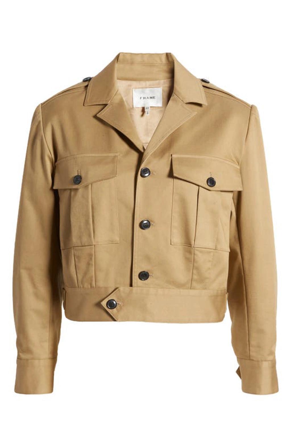 FRAME Cropped Utility Jacket In Khaki Tan Product Image