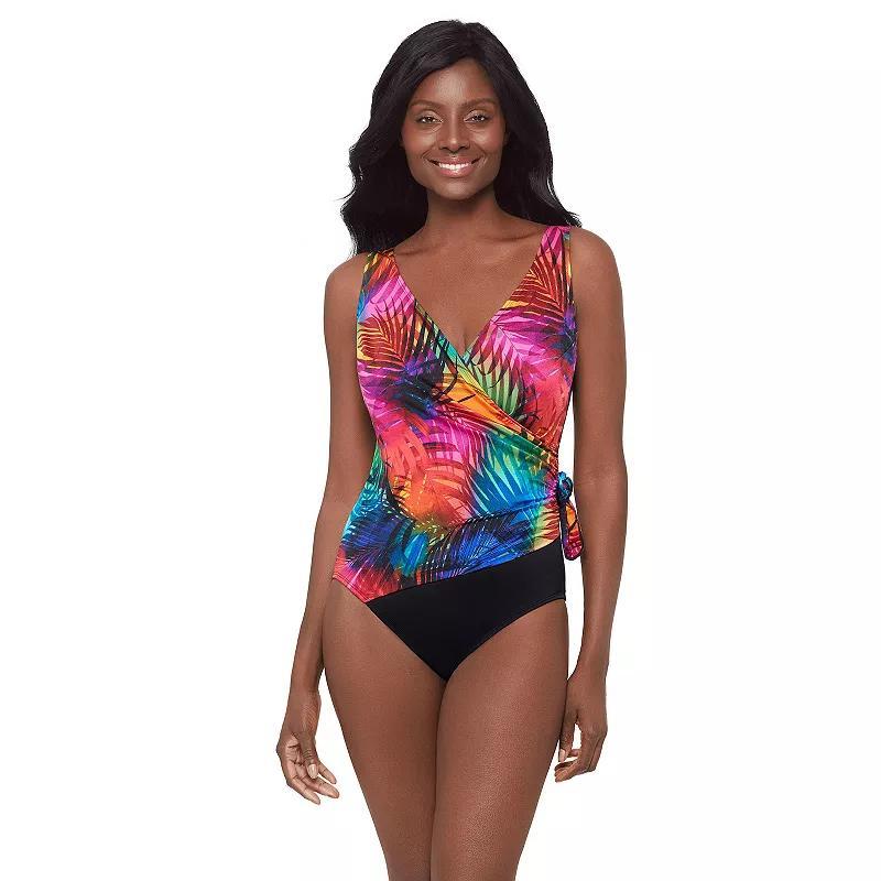 Womens Great Lengths Side Tie Surplice One-Piece Swimsuit Product Image