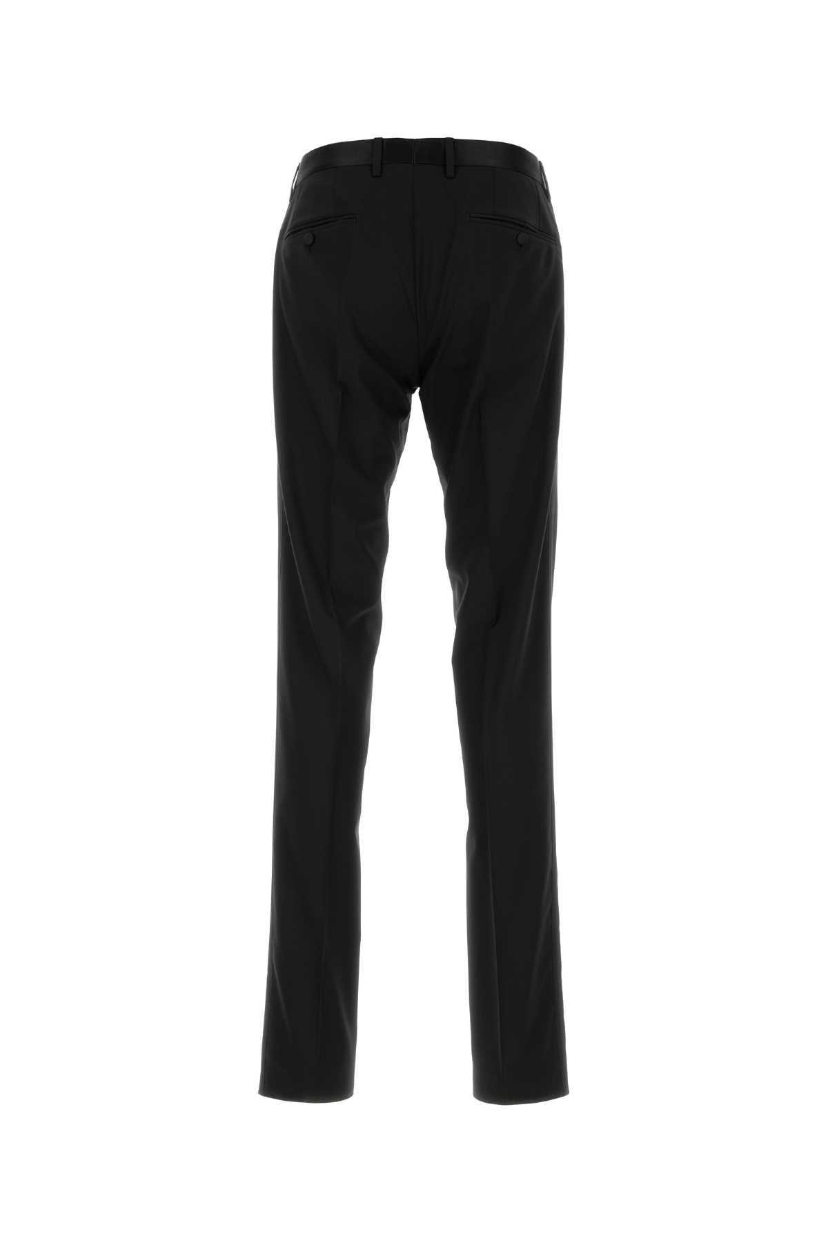 DOLCE & GABBANA Modern Black Stretch Wool Blend Pants Product Image