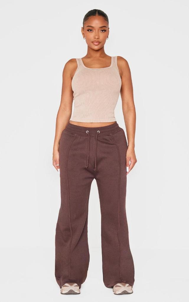 Shape Chocolate Binded High Waist Wide Leg Sweatpants Product Image