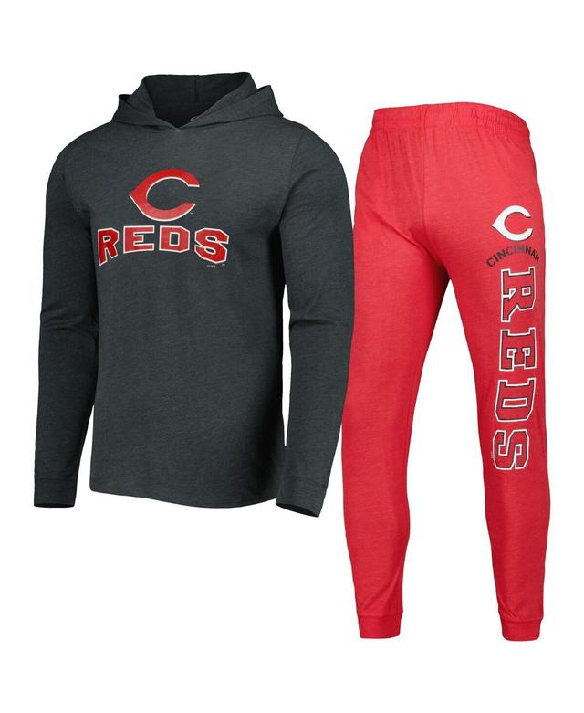 Mens Concepts Sport Heather Red Cincinnati Reds Meter Hoodie and Joggers Set - Heather Red Product Image