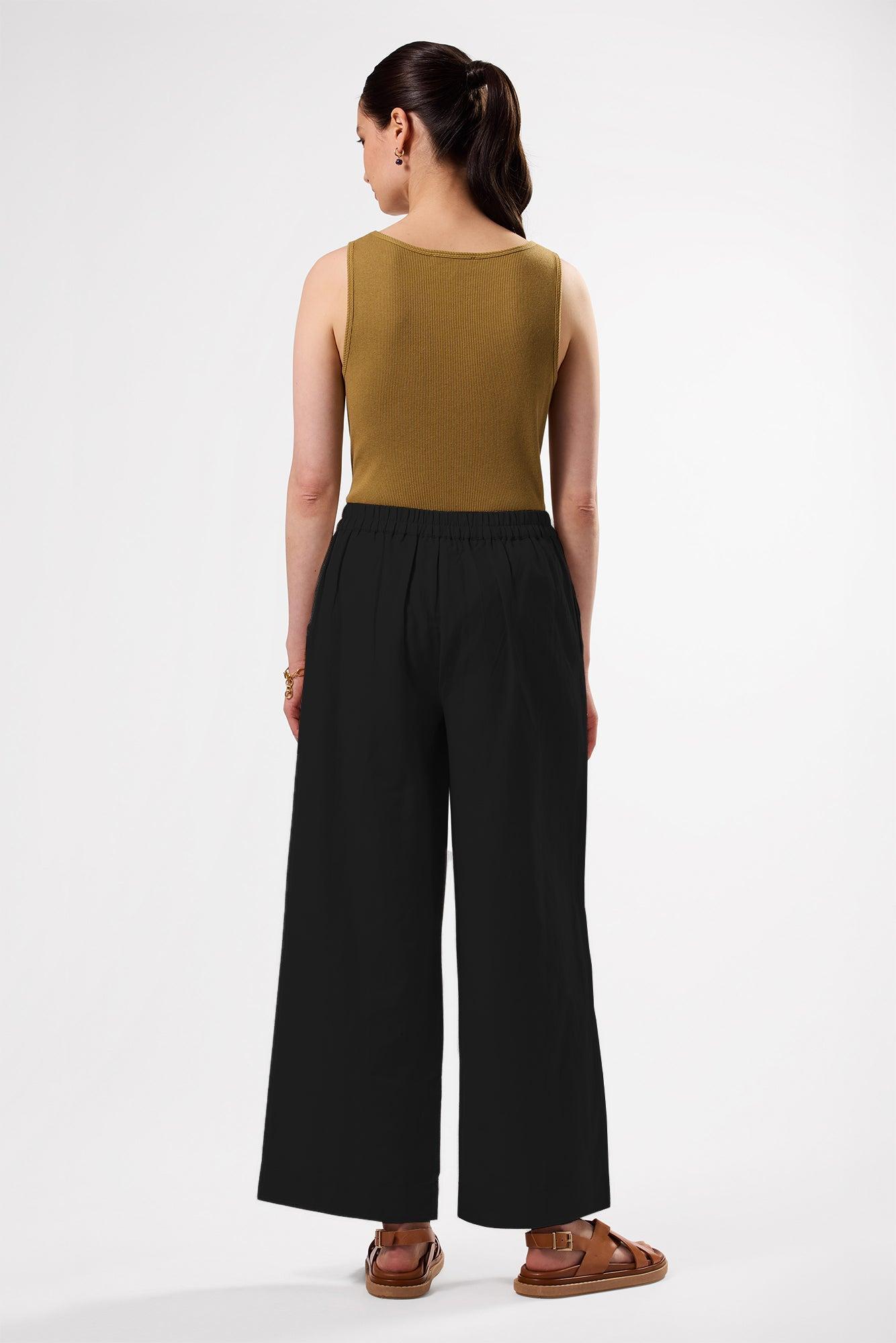 Malia Cotton Linen Pant - Black Product Image