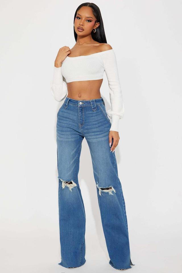 Tall Doubling Down Ripped Flare Jeans - Medium Wash Product Image