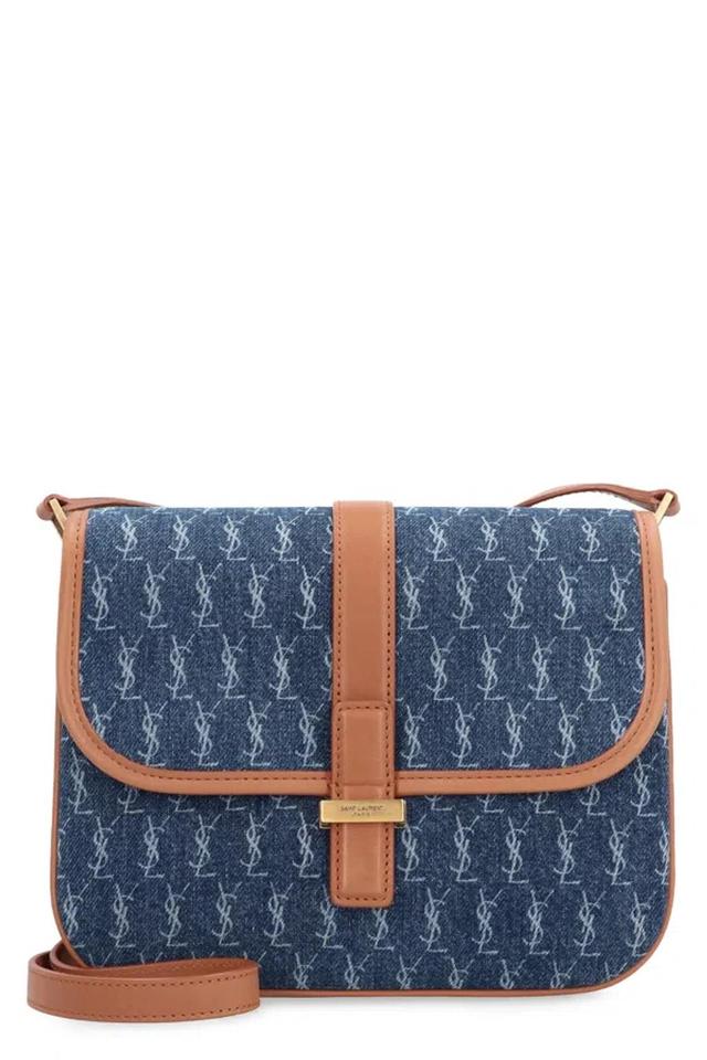 SAINT LAURENT Women's Satchel Fabric Shoulder Bag In Denim Product Image