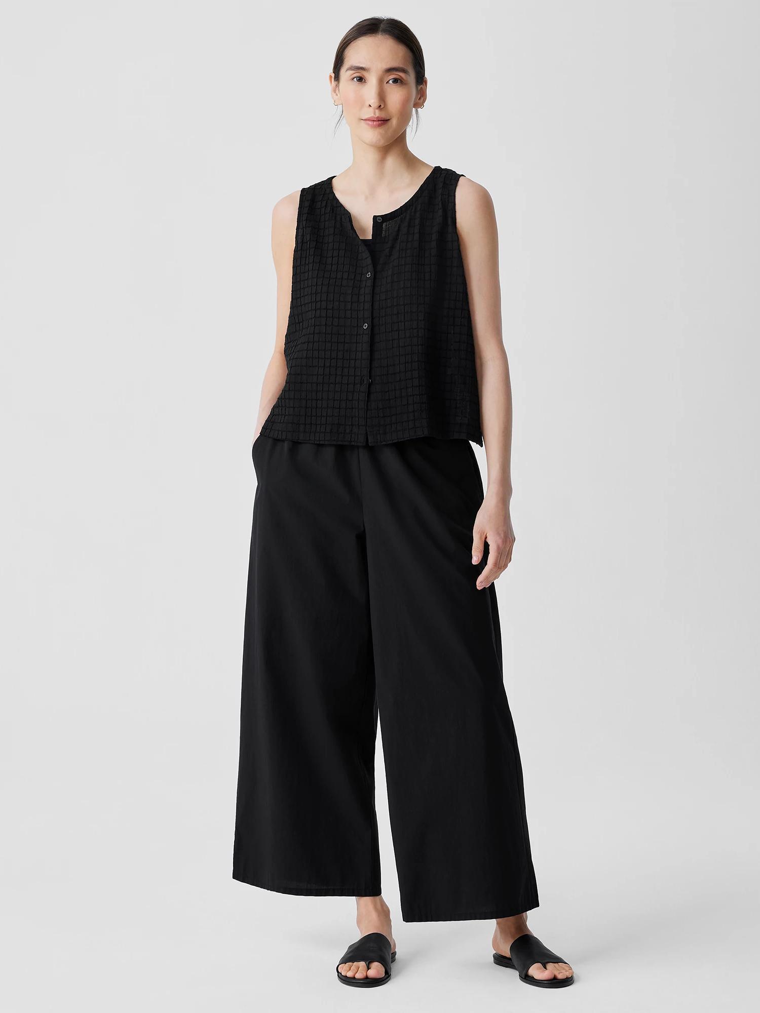 EILEEN FISHER Washed Organic Cotton Poplin Wide-Leg Pantfemale Product Image