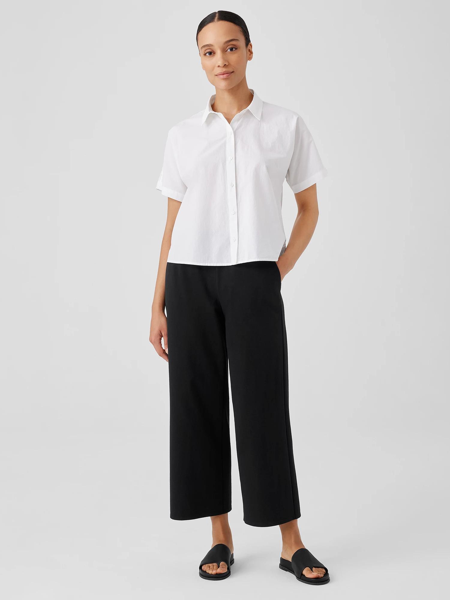 Cotton Blend Ponte Wide-Leg Pant Product Image